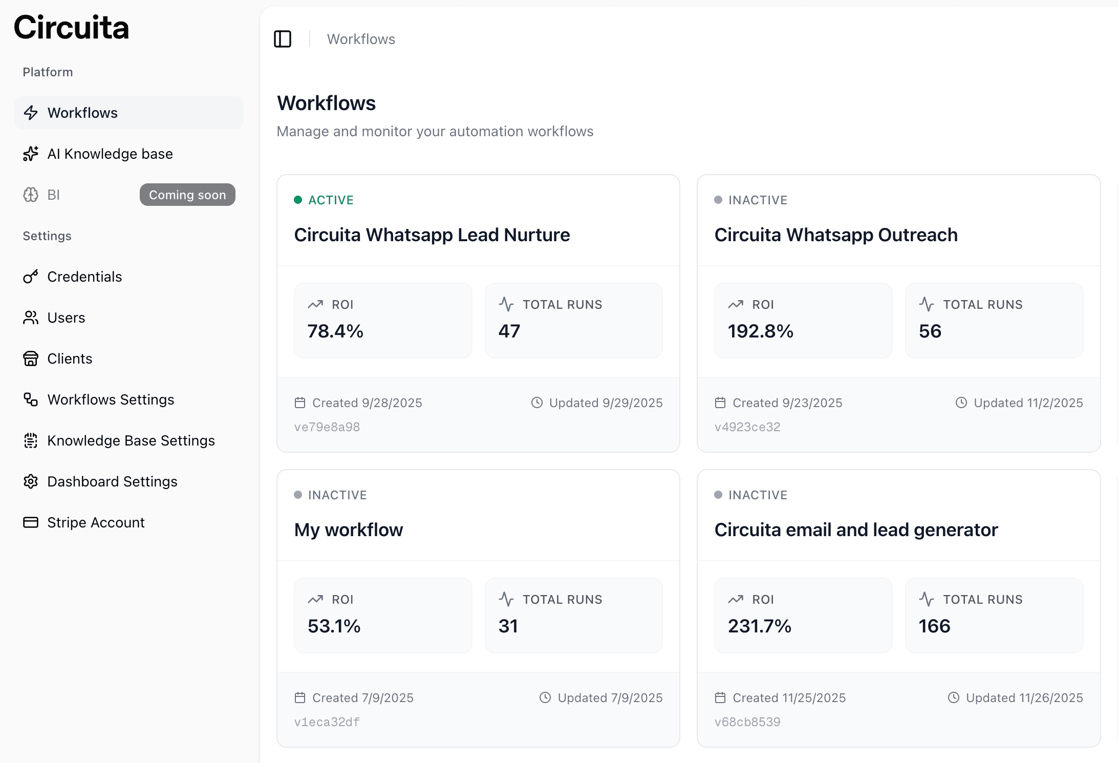 Dashboard automazioni